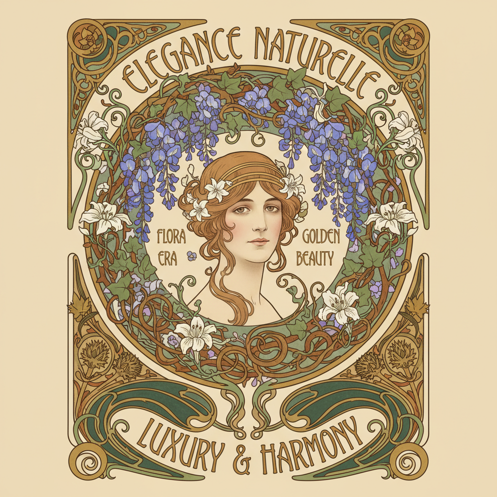 Gemini 2.5 Flash - Art Nouveau / Floral / Gold