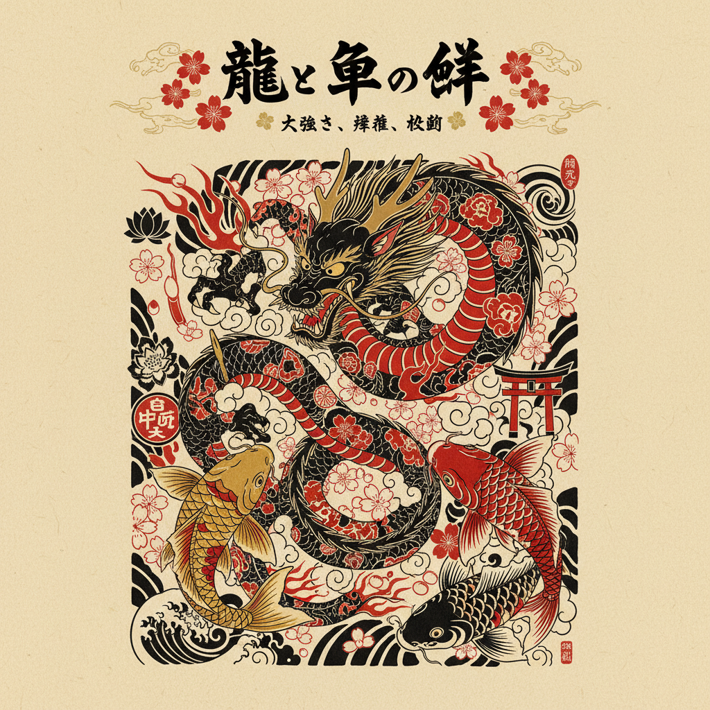 Gemini 2.5 Flash - Ukiyo-e / Tattoo / Gold