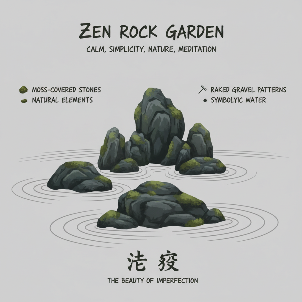 Gemini 2.5 Flash - Japanese Zen / Stone / Moss