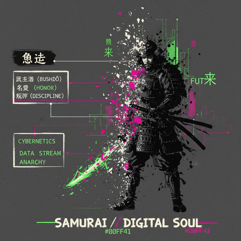 Gemini 2.5 Flash - Cyberpunk / Sumi-e / Glitch