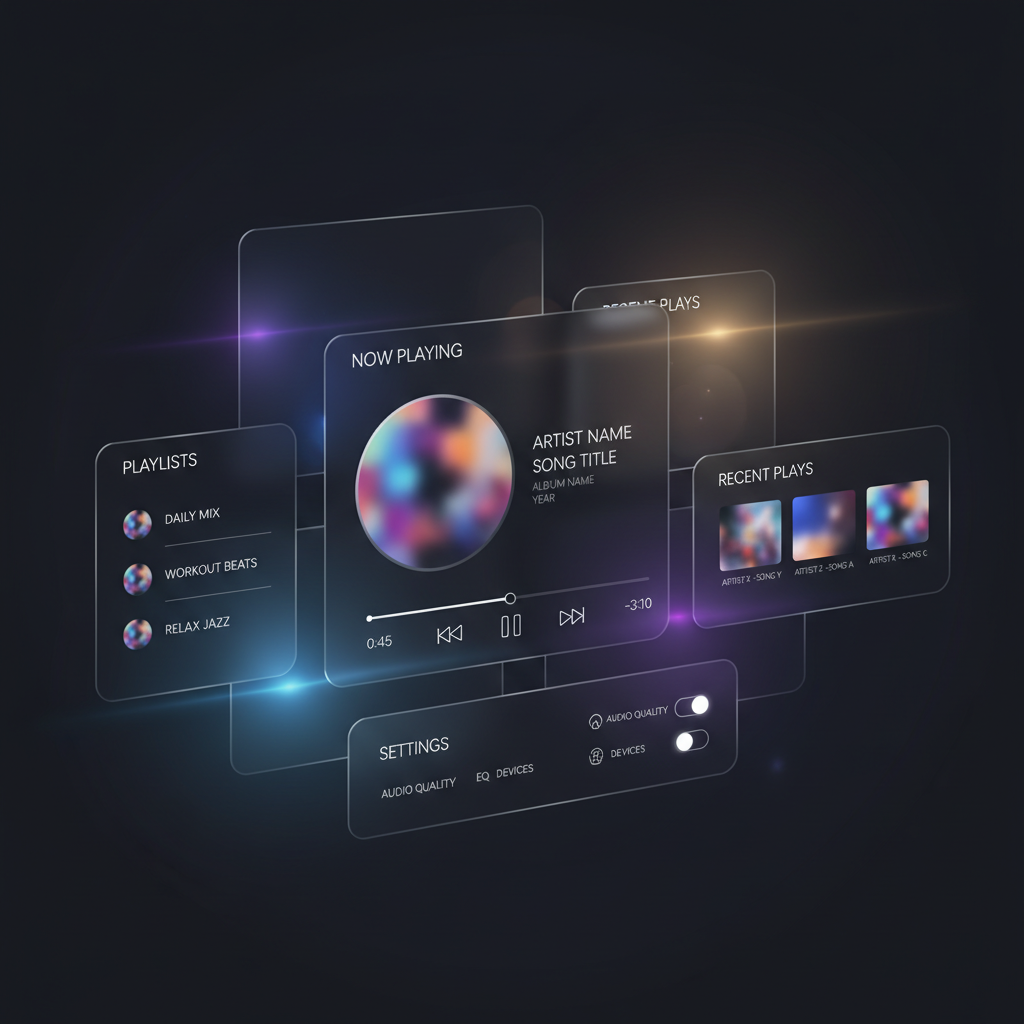 Gemini 2.5 Flash - Glassmorphism / Dark / Blur