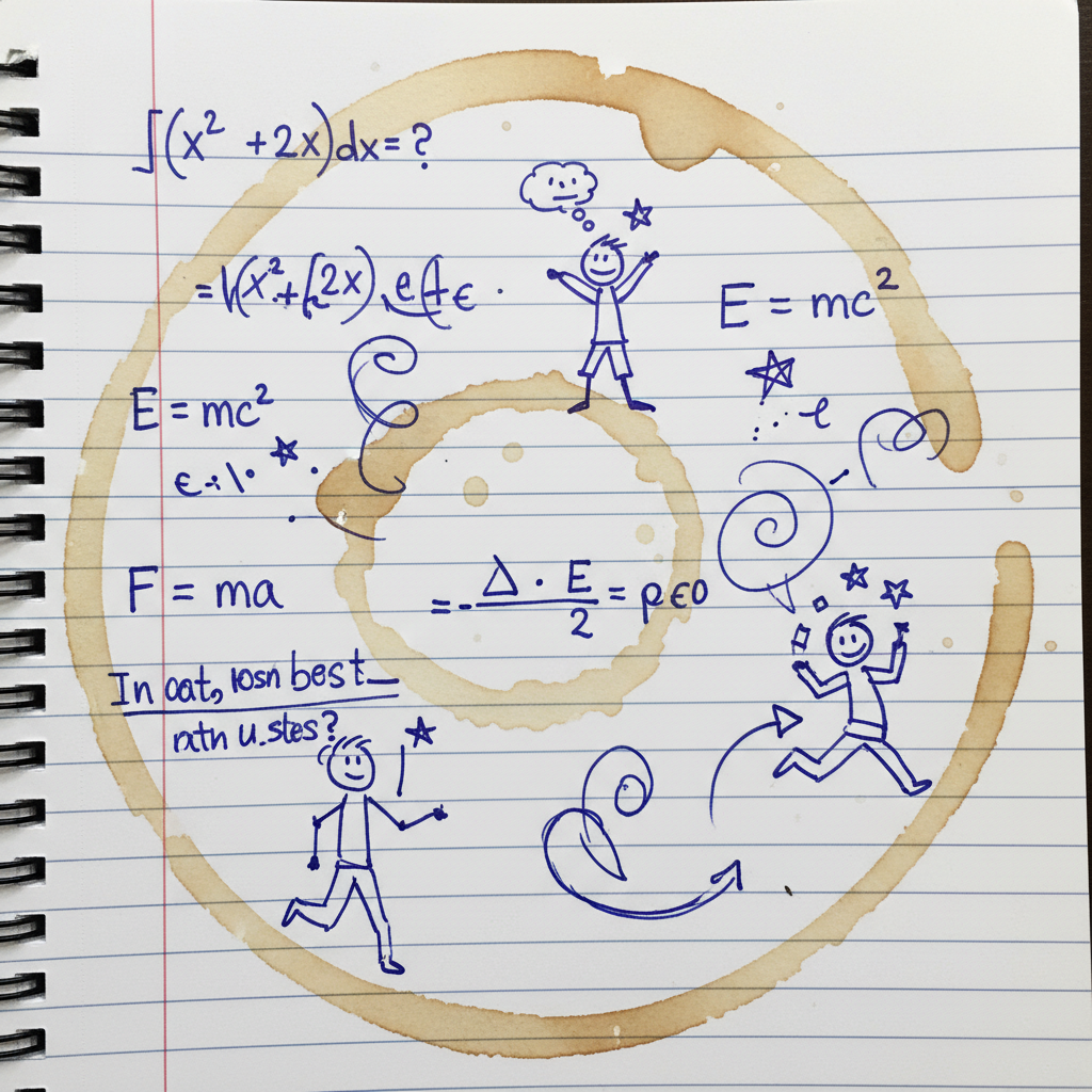 Gemini 2.5 Flash - Doodle / Notebook / Blue Ink