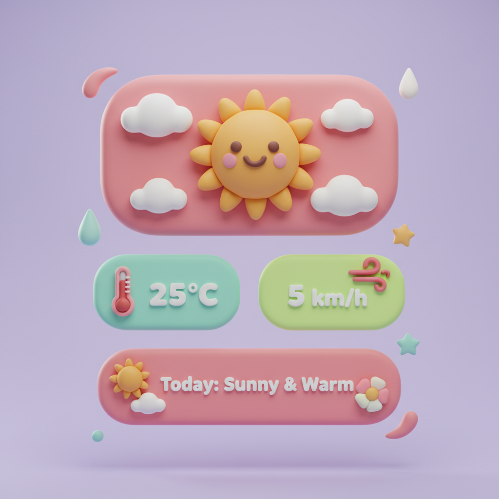 Gemini 2.5 Flash - Claymorphism / Pastel / Rounded