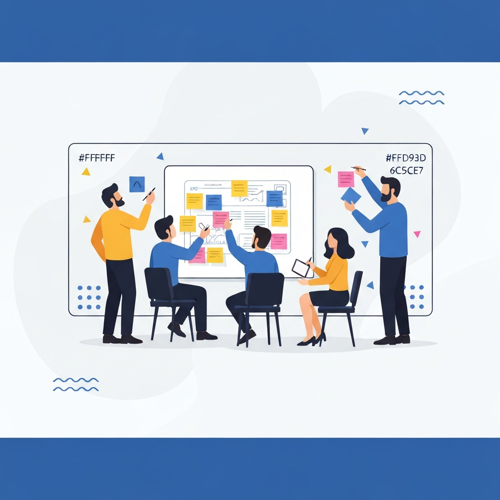 Imagen YAML - Flat illustration / Corporate / Memphis